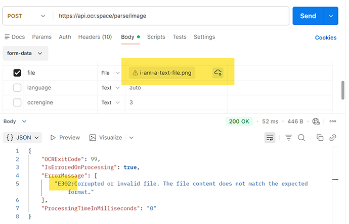 E302 ocr api check