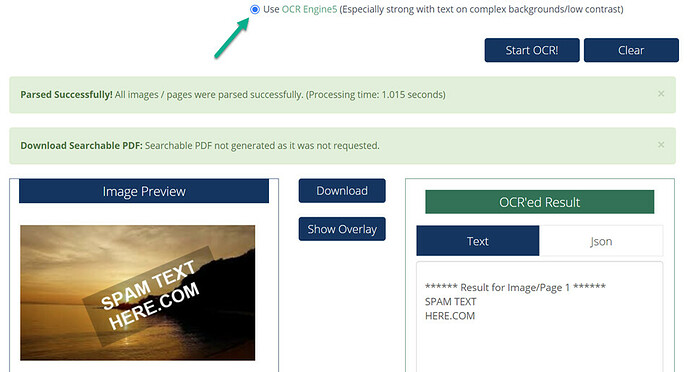 detect image spam with OCR