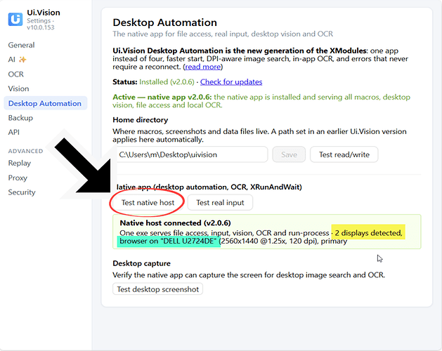 How does the new multi-monitor support for DESKTOP AUTOMATION work?